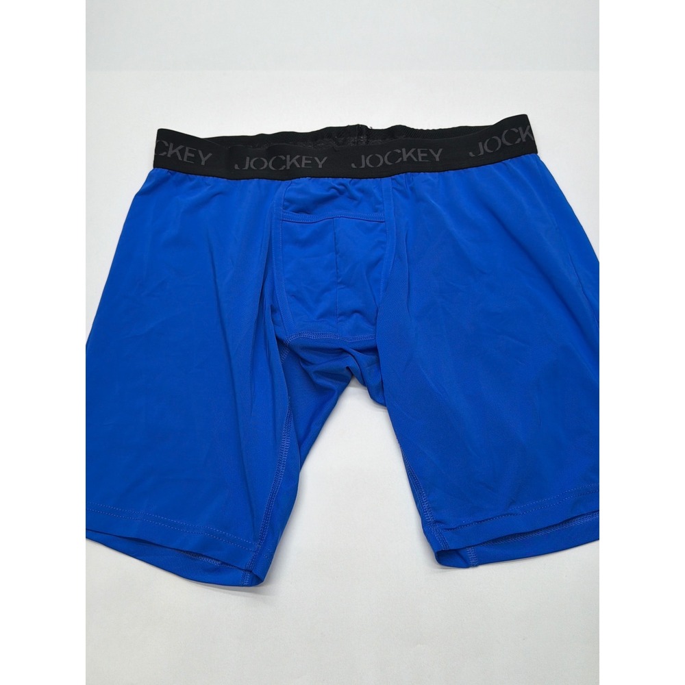 Jockey Sport Outdoor Mens Blue Performance Boxer Briefs Long Leg Pouch Underwear